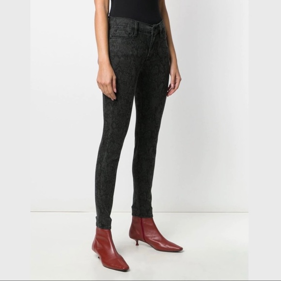 Frame Denim Denim - FRAME - Le Skinny Jeans De Jeanne Tonal Python Size 28 NEW